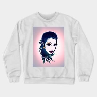 Natural Women Natural Hair Braids Purple Lips Crewneck Sweatshirt